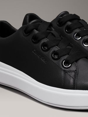 ck black leather trainers for women calvin klein