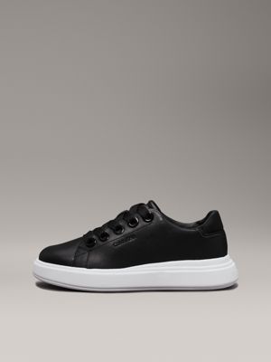 ck black leather trainers for women calvin klein