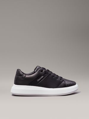 black logo trainers for women calvin klein