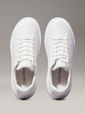 white logo trainers for women calvin klein