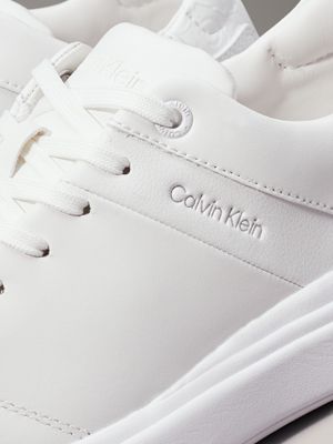 white logo trainers for women calvin klein