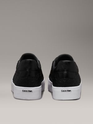 ck black logo slip-on trainers for women calvin klein