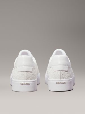 white logo slip-on trainers for women calvin klein