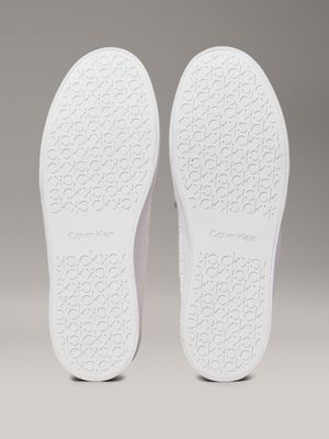 white logo slip-on trainers for women calvin klein