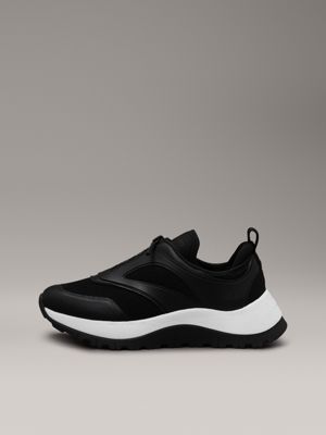 ck black slip-on trainers for women calvin klein