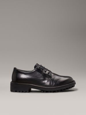 black leather lace-up shoes for women calvin klein