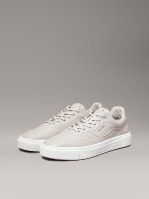 goat pearlised leather trainers for women calvin klein