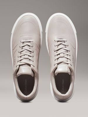 goat pearlised leather trainers for women calvin klein