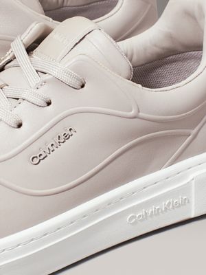 goat pearlised leather trainers for women calvin klein