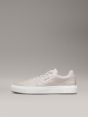 goat pearlised leather trainers for women calvin klein