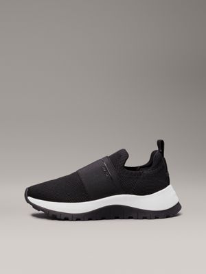 black/plein air slip-on trainers for women calvin klein