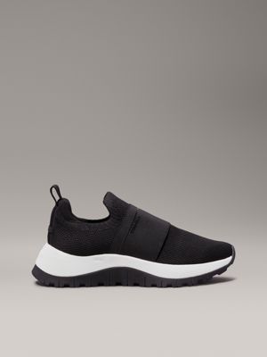 Black slip on ladies trainers on sale