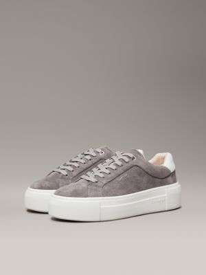 mockingbird/white suede platform trainers for women calvin klein