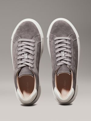 mockingbird/white suede platform trainers for women calvin klein