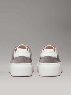 sneaker in camoscio platform mockingbird/white da donne calvin klein