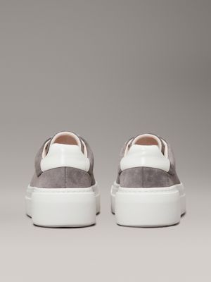 mockingbird/white suede platform trainers for women calvin klein