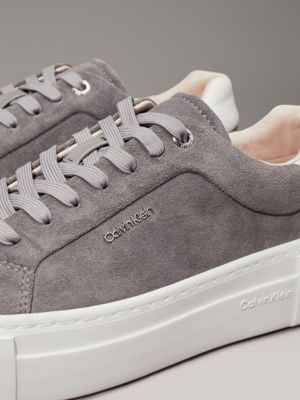 mockingbird/white suede platform trainers for women calvin klein