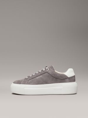 mockingbird/white suede platform trainers for women calvin klein