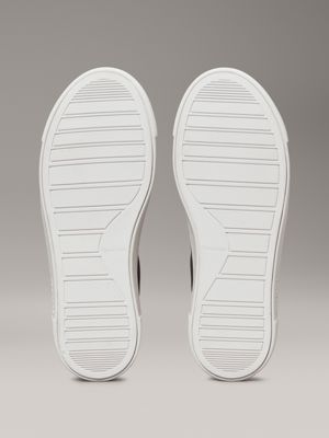 black/gunmetal leather trainers for women calvin klein