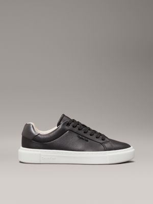 baskets en cuir black pour femmes calvin klein