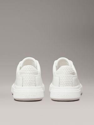 triple white leather trainers for women calvin klein