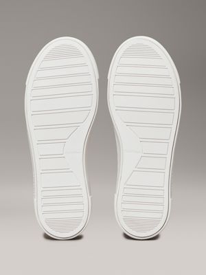 triple white leather trainers for women calvin klein