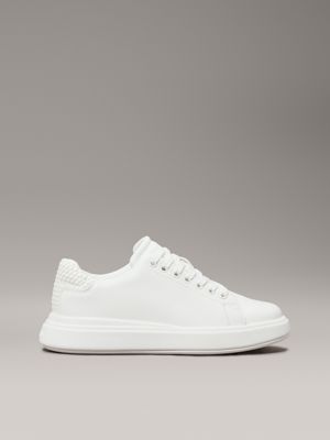 bright white leather trainers for women calvin klein