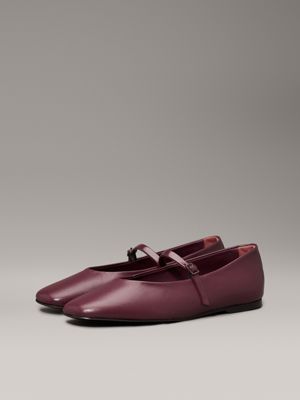 vineyard wine leather mary jane ballerinas for women calvin klein