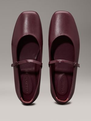 vineyard wine leather mary jane ballerinas for women calvin klein