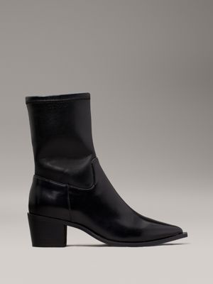 Calvin klein leather booties best sale