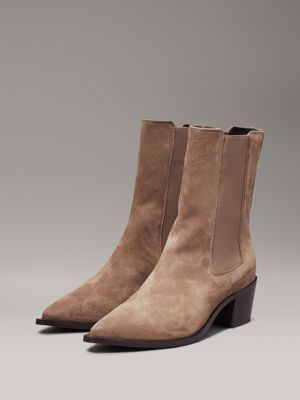 mountain trail suede cowboy boots for women calvin klein