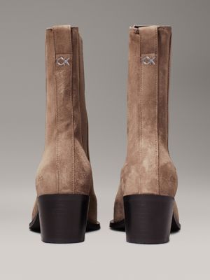 mountain trail suede cowboy boots for women calvin klein