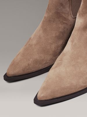 mountain trail suede cowboy boots for women calvin klein