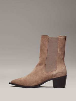 mountain trail suede cowboy boots for women calvin klein