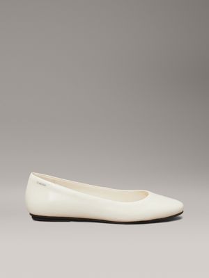 beige leather ballerinas for women calvin klein