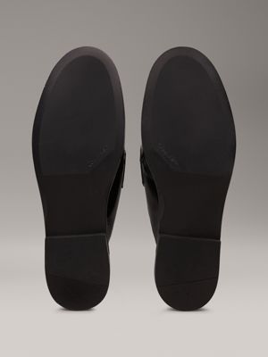 ck black leather mules for women calvin klein