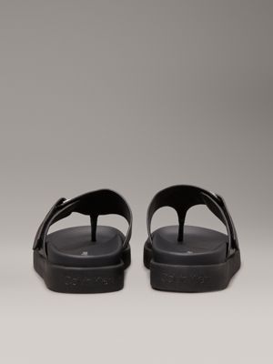 ck black leather sandals for women calvin klein