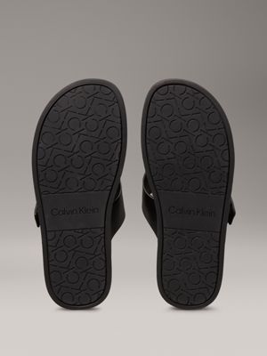 ck black leather sandals for women calvin klein