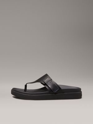 ck black leather sandals for women calvin klein