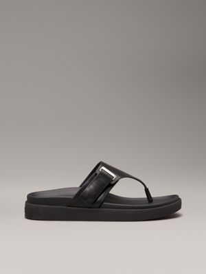 black leather sandals for women calvin klein