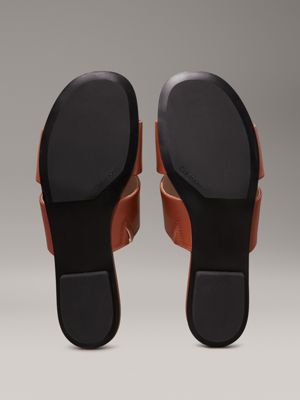 mocha bisque leather sandals for women calvin klein