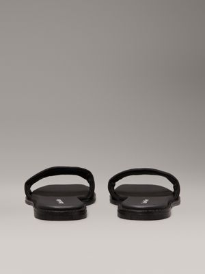 ck black canvas sliders for women calvin klein