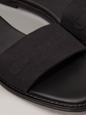 ck black canvas sliders for women calvin klein