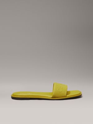 green canvas sliders for women calvin klein