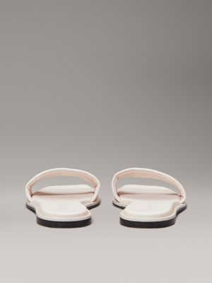 crystal gray canvas sliders for women calvin klein