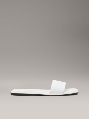 white canvas sliders for women calvin klein