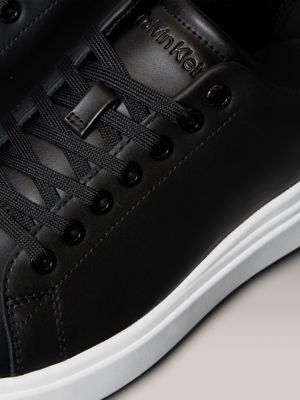 ck black/moonstruck leather trainers for women calvin klein