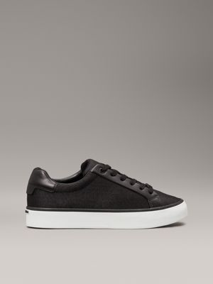 black logo jacquard trainers for women calvin klein