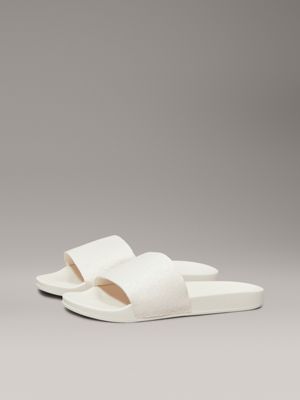 turtledove logo jacquard sliders for women calvin klein