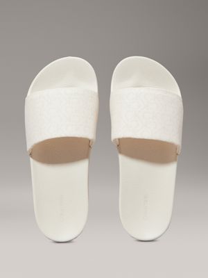 turtledove logo jacquard sliders for women calvin klein